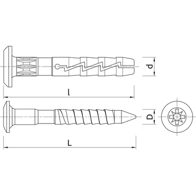 FX-N-K Штифт швидкого монтажу 6х40мм нейлон з хомутом [OP 100]