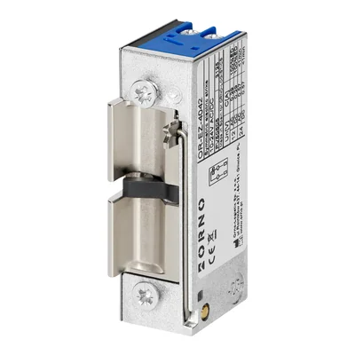 Gâche électrique symétrique avec mémoire et verrouillage, faible consommation (280 mA pour 12 V CC).