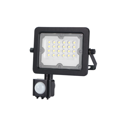 GALAXI LED Fluter 20W 3000K 2000lm IP65 schwarz mit Bewegungssensor