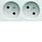 gallery Double pass-through socket with grounding 2x2P+E 16A 4M white