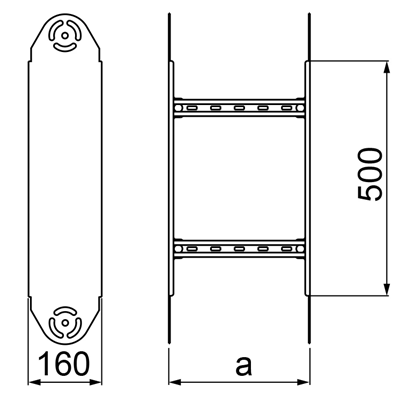 Galvanized articulated arch element, width 400mm, height 160mm