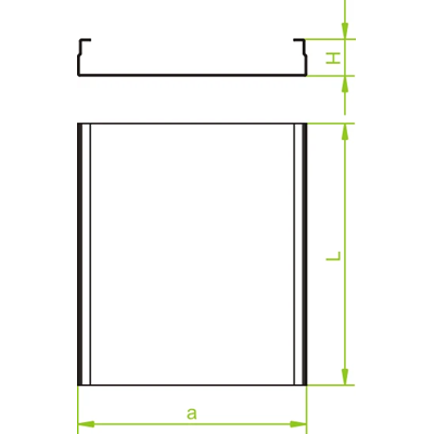 Galvanized channel width 350mm length 3m height 28mm