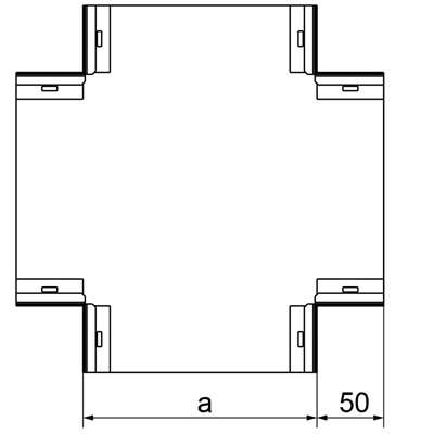 Galvanized cross bar, height 28mm, width 350mm