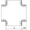 Galvanized cross bar, height 28mm, width 350mm