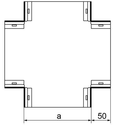 Galvanized cross bar, height 38mm, width 250mm