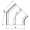 Galvanized double track elbow 45 degrees width 250mm height 28mm