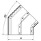 Galvanized double track elbow 45 degrees width 350mm height 48mm
