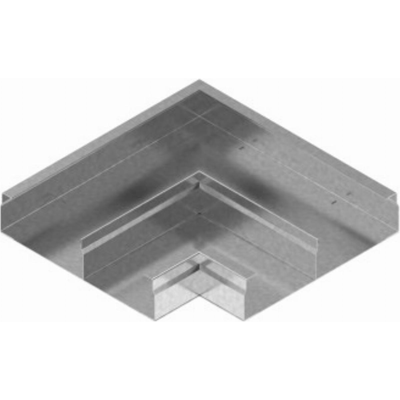 Galvanized double-track elbow, width 125mm, height 28mm