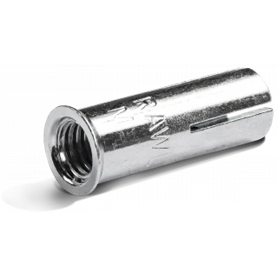 Galvanized sleeve anchor M10 x 25mm with internal thread and collar