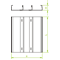 Galvanized three-track channel, width 250mm, length 2m, height 48mm