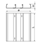 Galvanized three-track channel, width 350mm, length 2m, height 28mm