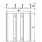 Galvanized three-track channel, width 350mm, length 2m, height 28mm