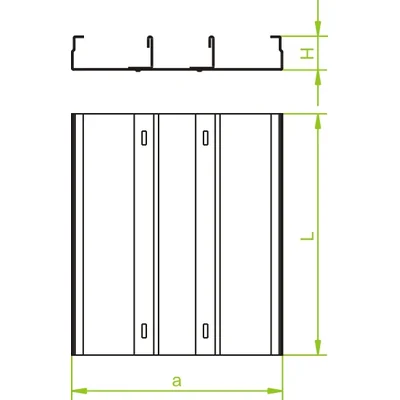 Galvanized three-track channel, width 350mm, length 3m, height 48mm