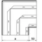 Galvanized three-way elbow, width 350mm, height 38mm