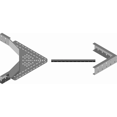 Galvanized tray connector, height 100mm