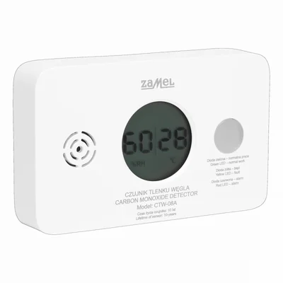 GARDI акумуляторний датчик чадного газу 85dB IP20 білий CTW-08A
