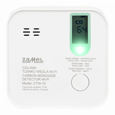 GARDI battery carbon monoxide sensor Wi-Fi Tuya NaviHome 85dB IP20 white CTW-10