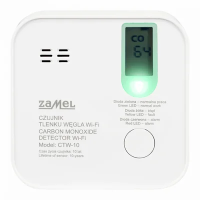 GARDI battery carbon monoxide sensor Wi-Fi Tuya NaviHome 85dB IP20 white CTW-10