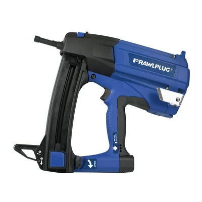 Gas nailer - set includes nails for concrete and steel, tape, plastic case