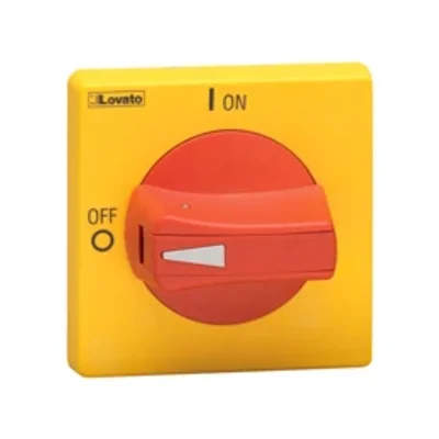 GAX64 Yellow/Red Locking Knob for GA..A, GA..C and GA..D. Through-hole mounting. UL508A.
