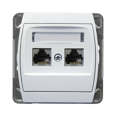 GAZELA Computer socket, double, cat. 6, white, without frame