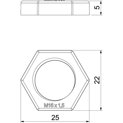 Gegenmutter M16X1,5 116M VDE 116 M16 LGR PA