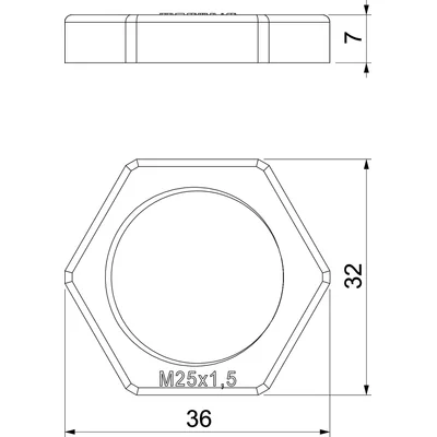 Gegenmutter M25X1,5 116M VDE 116 M25 LGR PA