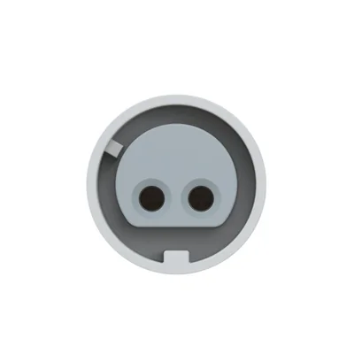 Gerade Einbausteckdose 16A 2P 24/42V DC 10h IP44/54 (Flansch 70X70, Lochabstand 56X56), vernickelte Kontakte