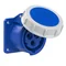 Gerade Einbausteckdose 16A 2P+E 230V 50/60Hz 6h IP67, Flansch 60X60, Schraubenabstand 47X47