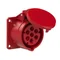Gerade Einbausteckdose 16A 5P+Z+N 400V 50/60Hz 6h IP44/54, Flansch 70X70, Bolzenabstand 56X56