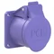 Gerade Einbausteckdose 32A 2P 24V 50/60Hz IP44/54 (55X55 Flansch, 45X45 Lochabstand), vernickelte Kontakte