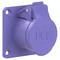 Gerade Einbausteckdose 32A 2P 24V 50/60Hz IP44/54 (Flansch 70X70, Lochabstand 56X56), vernickelte Kontakte