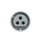Gerade Einbausteckdose 32A 2P+E 24/42V DC 10h IP66/67 (54X60 Flansch, 44X44 Lochabstand), vernickelte Kontakte
