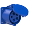 Gerade Einbausteckdose 32A 3P+Z+N 230V 50/60Hz 9h IP44, Flansch 75X75, Bolzenabstand 60X60