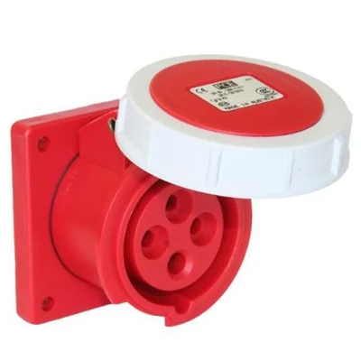 Gerade Einbausteckdose IP67 32A 400V 3P+E 75x75mm TWIST