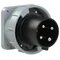 Gerader Einbaustecker 63A 3P+Z 500V 50/60Hz 7h IP66/67 (Flansch: 100x100, Schraubenabstand: 80x80)