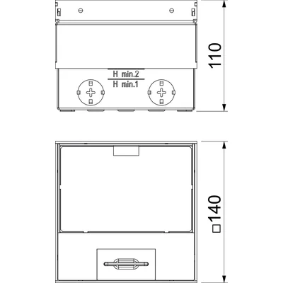 Gerätesteckdose UDHOME2 mit Bodeneinbau, Doppel-VDE-Steckdose, Edelstahl