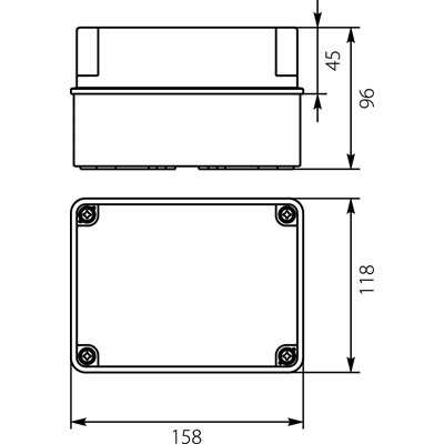 Герметична коробка PH-2B.1 без послаблення IP65