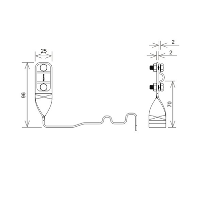 Geschraubter und gerade profilierter Fliesenhalter, Durchmesser 8 mm, Muster 6