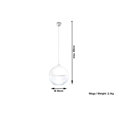 Gino Pendant lamp white and transparent