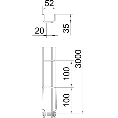 Gitterwanne 50x35mm 3m GRM 35 50 G