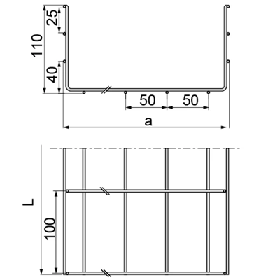 Gitterwanne KDS100H35/3