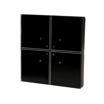 Glas-Berührungstaste für herkömmliche 230-V-Installationen mit Empfängern geringer Leistung, schwarz