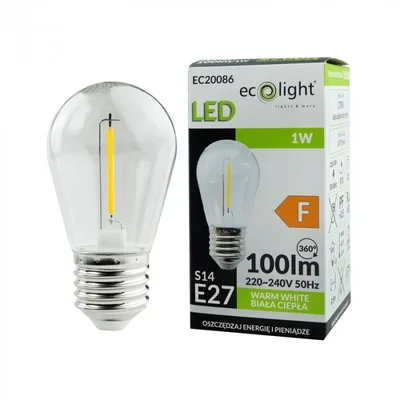 Glühlampe in Golfballform, S14 E27, 1 W, 2700 K, 100 lm