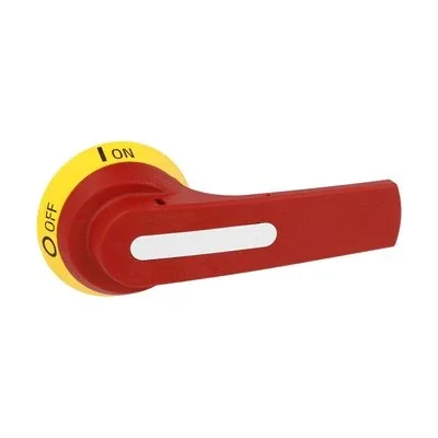 GLX61 Clutch Knob for GL0100-GL0315. Screw mounting. 125mm lever with unlocking option (UL508A requirements). Yellow/red. 10mm. IP66, IP69K, NEMA 4X