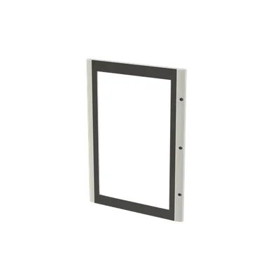 GMD5T Tür, transparent, grau für Gemini-Gehäuse mit Rosette und Doppelbit-Einsatz, 750x500mm (HxB)