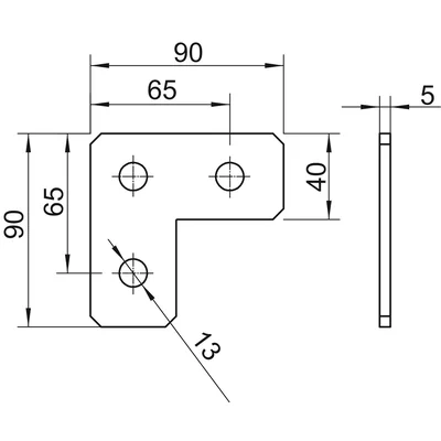 GMS 3 VP L FT L-shaped connecting plate