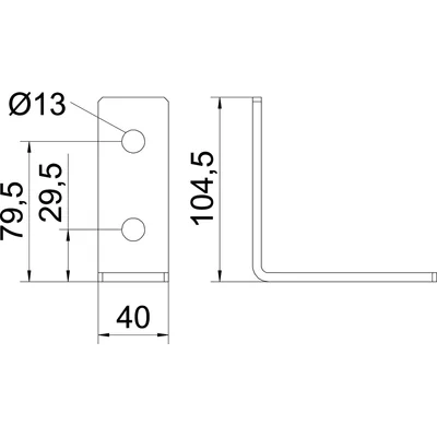 GMS 4 VW 90 FT 90° connecting angle, with 4 holes