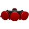 GN-X3/54 Tripla presa con sportello ermetico; 3x2p+Z; IP54; EXTREM; smontabile; nero-rosso