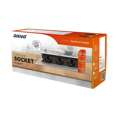 Gniazda wpuszczane w blat 3x230VAC srebrny